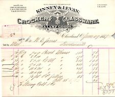Kinney & Levan Cleveland OH 1887 Billhead Crockery Glassware & Lamps picture
