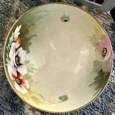 Vintage  Hand Painted Floral Bowl Nippon 3 footed Display Candy Nut Bowl 4.5