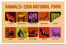 Zion National Park Moab Utah Animals Lantern Press postcard picture