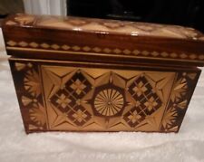 Vintage Antique Hand Crafted Wood box Jewelry Or Storage Highly Detailed picture