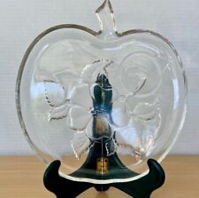 Vintage Hazel Atlas Apple Blossom Shaped Clear Glass Snack Plates picture