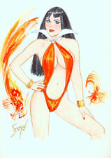 Playboy Artist Doug Sneyd Signed Original Comic Art Sketch ~ Vampirella picture