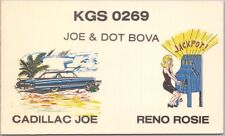 Vintage 1960s QSL Radio Card / JOE & DOT BOVA 