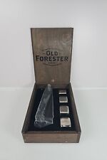 Old Forester Bourbon Promotional Stainless Steel Whisky Cubes In Wooden Box Set picture