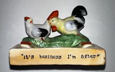 Vintage Ashtray Cigarette Tray Rooster Chasing Hen Chicken Occupied Japan picture
