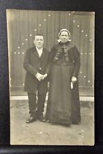 Oddly Interesting Looking Couple Real Photo Postcard France RPPC c1910 picture