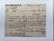 1893 Paul Von Hindenburg Handwritten Military Letter Autograph Signature COA picture