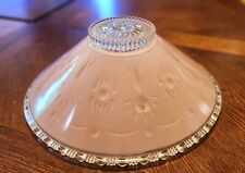 Antique 1930's Art Deco Rose Ceiling Glass Shade 3 Chain Fitter  picture