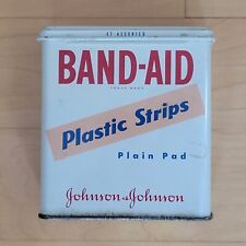 Vintage Band-Aid Metal Tin Box Johnson & Johnson Plastic Strip BandAid picture