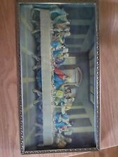 Vintage 3D Celluloid Last Supper Picture Raised Scene of Jesus and the Apostles picture
