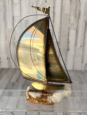 Signed Demott Copper Sailboat Metal Sculpture MidCentury picture