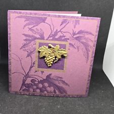 Hallmark Pin 1997 Vtg Antique Brass Grapes Leaf On Greeting Card Brooch Special picture