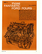 1964 THOSE FANTASTIC FORD FOURS - RACING ENGINES ~ ORIGINAL 6-PAGE ARTICLE picture
