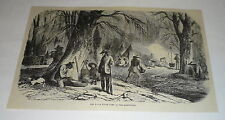 1877 magazine engraving ~ A SUGAR CAMP IN THE BACKWOODS picture