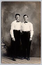 RPPC - Two Well-Dressed Gentlemen in Shirtsleeves - Early 1900s, Unposted (E4) picture