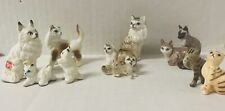 Assorted Lot Of 12 Vintage Bone China Porcelain Miniature Cat Figurines picture