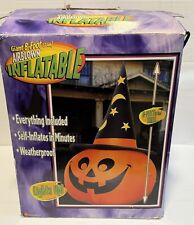 Gemmy Airblown Inflatable 8 Foot Jack O Lantern Pumpkin Witch Hat RARE picture
