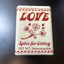 Vintage LOVE Spice for Living Tin Immeasurable Cook Gift 1982 Red picture