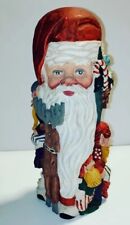 Vintage Rare To Find Wooden Carved Santa Clause & Elves & Reindeer 3D Statue 9