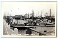 c1940's Fishing Fleet Boat Westport Washington WA Ellis RPPC Photo Postcard picture