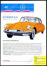 1958 Citroen DS 19 orange car photo German vintage print ad picture