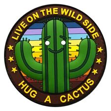 Live On The Wild Side Hug Cactus Hook Patch [3D-PVC Rubber-3.0 inch -HC1] picture