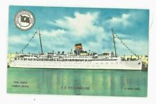 Vintage Ship Postcard S.S. EVANGELINE TURBINE DRIVEN UPOSTED  LINEN NOS picture