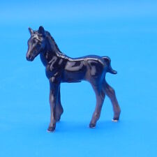 Hagen Renaker Miniature THOROUGHBRED FOAL Black Vintage Horse Figurine w STICKER picture