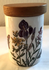 Vintage Welsh Porthmeirion Portmeirion Iris Lily Small Canister Storage Jar 30 picture