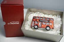 Nordstrom at Home RARE London Double Decker Bus Blown Glass Christmas Ornament picture