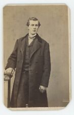 Antique CDV Circa 1870s Incredibly Handsome Young Man in Long Coat Philadelphia picture
