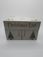 Vintage Mid Century Metal Christmas List Box Japan picture