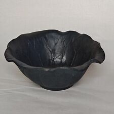 VTG Anodized Steel Metal Serving Bowl Made in Japan Cabbage Leaves 7x3 MCM Décor picture