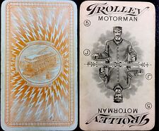 c1904 Trolley Railway American Parlor Game Playing Cards Electrified Rare Single picture