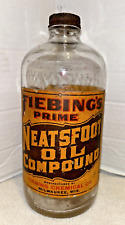 Antique Duraglas Buggy Top Neatsfoot Oil Glass Container, Great Advertisement {W picture