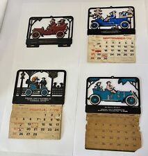 4-Vintage Calendars Cars Silhouette Wall Calendar Plaques Advertising 1970's TN picture
