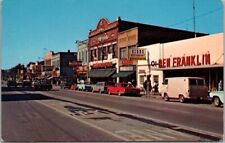 1960s LUDINGTON, Michigan Postcard MAIN STREET Downtown Scene / Plastichrome picture
