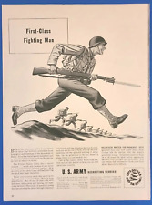 1942 U.S. Army Recruiting Service First-Class Fighting Man Vtg 1940's Print Ad picture