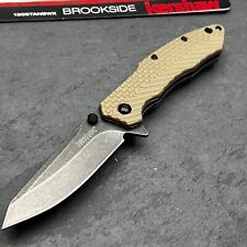 KERSHAW Brookside Tan Spring Assisted Open Folding Flipper Blade Pocket Knife  picture