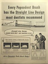 Pepsodent Too Brush Dentist Dental Hygeinist Orthodontist Vintage Print Ad 1945 picture