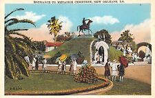 New Orleans Louisiana ENTRANCE METAIRE CEMETERY Chrome Postcard picture