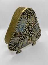 Jewish Triangle Tanakh Or Napkin Or Mail Holder 12 Tribes Sons of Israel Brass picture