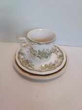 Vintage Kensington Balmoral Ironstone Green Cup Saucer Small Plate Set... picture