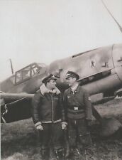 Ofw Muller and Fw Blume in front of Bf 109 G Cannon Bird Luftwaffe   WWII 5x7 picture
