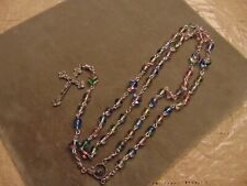 Beautiful Vintage Rosary With Rainbow Confetti Art Glass Bead picture