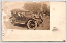 RPPC Man Drives His Crank Maxwell?~Closeup~Real Photo Postcard~RPPC c1916 As Is picture