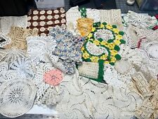 Huge lot of vintage linens doilies crochet Textiles #3 picture