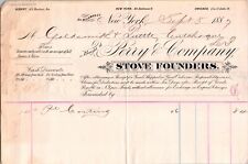 c1887 Perry & Co Stove Founders Foundry New York NY Billhead Antique Paper picture