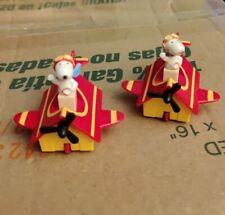 LOT (X2) Vintage 1958 1966 Snoopy Pilot Red Baron Doghouse Plane Peanuts Toy Car picture