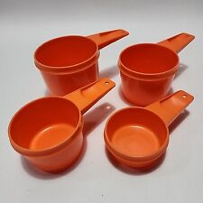 Vintage Set of 4 Tupperware Stacking Measuring Cups Orange  picture